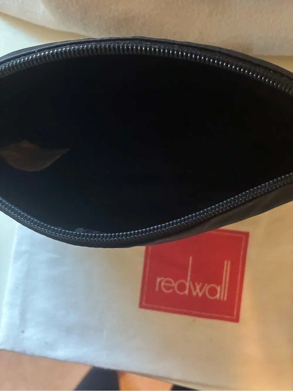 Moschino by Redwall Vintage 1992 Black wNylon Zip Pouch